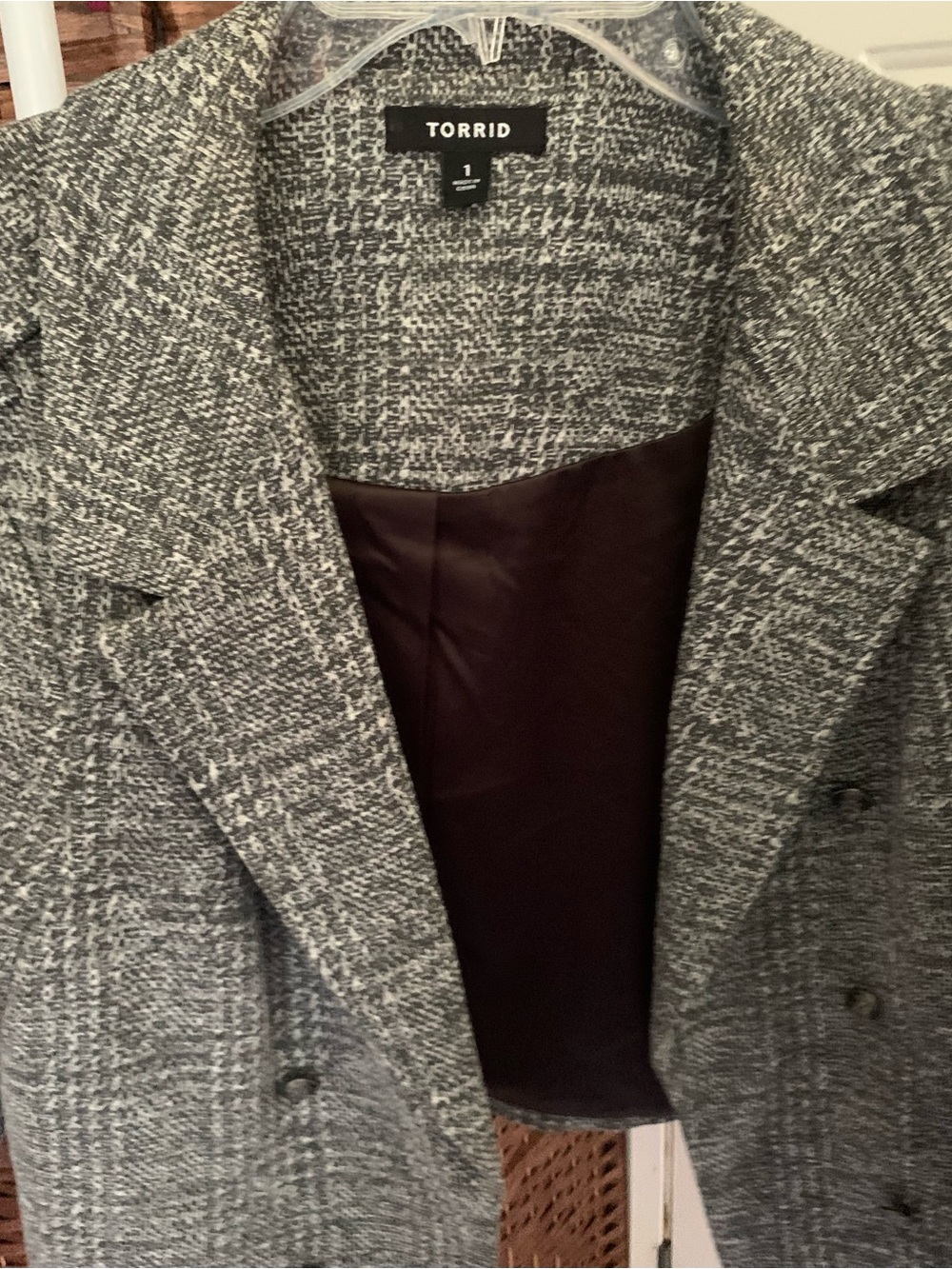 torrid Gray Tweed Double-Breasted Blazer Jacket